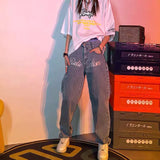 Women's Jeans Y2K Streetwear Denim Pants High Waist Retro Vintage Straight Jeans Trousers Mom Boyfriends