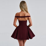 Zingj Women's Fall 2024 New Sexy V Neck Low Cut Hot Girl Show Back Solid Color Slim Dress