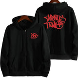 Letter Print Hoodies Men Y2K New Street Hip-Hop Zipper Sweatshirt Couple Loose Hoodie Cardigan Unisex Casual Tops
