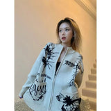 Different Print Big Pocket Knit CardiganOutfit