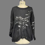 Tattered Sweater Women Lazy In The Long Loose Long-Sleeved Holiday Two Autumn And Winter