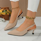 Summer New British Wind Tip Thin With A Word Buttoned Fashion Sandals Women's High
