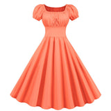Summer Casual Dress Vintage Rockabilly 50's Women Jurken Party Swing Vestidos Black Red Pinup Short Audrey Hepburn