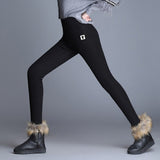 Women Hight Waist Leggings Women Solid Color Legging Comfortable Super Thick Keep Warm Stretchy Leggings Velvet Warm