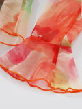 Plunge V Neck Chiffon Blouse- Outfit