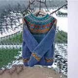 Hot New Sweater Women's Round Collar Color Loose Fashion Knitted Shirt Long