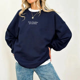 Even Baddies Get Saddies Embroidered Sweatshirt- Outfit