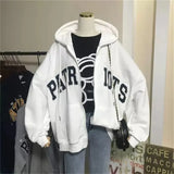 colors sweatshirt college korean style zip up hoodie women ins tops harajuku Y2k clothes kawaii embroidery letter