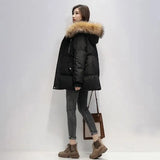 Female Lady Winter Outwear 2023 Winter Women Fur Collar Zipper Jacket Parkas Fashion Hooded Thicken Warm Padded
