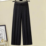 Warm 3 Piece Set Women Pullover Sweater + Wide Leg Pants +Lamb Wool Vest Outfits Knitted Suit Tracksuit Womens