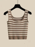 Women Pants Sets Summer Casual Striped Knitted Vest+long Sleeve Sunscreen+wide Leg Long Pant 3 Pieces Set Women Outfits