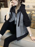 Spring Autumn Middle and Long Windbreaker Women's Waist Is Slim Splicing Denim Jacket Women Denim Jacket Women Coats