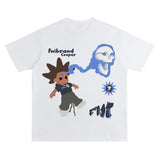 Hip Hop Letter Print T Shirt Cartoon Print Oversized Tops Women New Harajuku Fashion Casual All Match Loose Tops