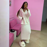 Autumn New Sea Horse Hair Sling Knitted Skirt + Jacket Two Sets Of Women | Slimming Comfortable Temperament