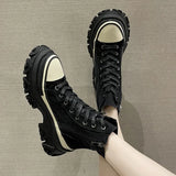 Women's 2021 New Summer Thin Zebra Pattern High-Top Women's Raise the Bottom Platform Dad Canvas
