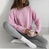 Sale Of Pure Color Round-Neck Sweater Plus 100-Fold Skirt Suit Woman 2025 New Knitted Short Skirt