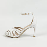 Ms. Round Head And White High Heels Hollow Bag Behind A Word Buttoned Women's