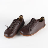 Zingj Layer Cowhide Large Size Handmade Shoes Female Farmer's Shoes Pedal Lazy Bean Shoes Retro Leather Flat Shoes-Outfit
