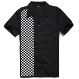 Rockabilly Shirt Men Retro Vintage Western Cowboy Short Sleeve Hawaiian Punk Rave Uniforms Rolling Rock Tops