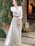 New Elegant Skirt 2 Piece Sets for Women's Korean Fashion Button Blazer High Waist A-line Skirts Suit Y2k Outfits