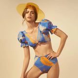 Summer Sexy Bikini Set Print Swimsuit Women Bikinis Shell Tassels Bikini Beach Bathing Halter Swimwear Strappy