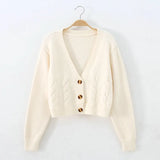 style high-waisted slim plastic sweater women 2021 spring new single-breasted knitted cardigan twist small
