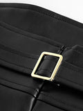 Spring Midi Black Soft Pu Leather Pencil Skirt Women with Back Slit Belt High Waist Long Office Skirts Fashion