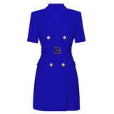Red Small Suit Medium Long Chic Retro Belt Korean Version 2025 Casual Temperament White Suit Jacket