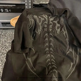Retro Skull Wings Print 2023 New Summer Short Sleeved T Shirt Mens Casual Loose Couple All Match Trendy Round Neck
