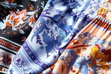 Queens Women Floral Print Deep V-neck Vacation Bohemian Mini Dress Ladies Short Sleeve Button Boho Dresses