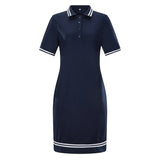 Woman T Shirt Polo Dress Oversize Short Sleeve Button Front Summer Patchwork Casual Polo Tshirt Vestidos Red Big Size