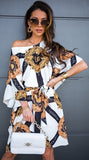Spring and Summer Fashion Chiffon Waist Small Fresh Color Dress Sexy Off-the-shoulder Skirt Club Party Women's