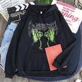 New Oversized Sweatshirt Women Gothic Skull Butterfly Harajuku Print Grunge Hoodies Women Casual Loose Hoodie Tops