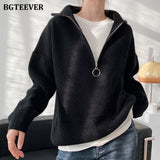 Autumn Winter Zipper Turtleneck Sweaters Women Casual Thick Long Pullover Jumpers Female Loose Knitting Tops
