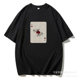 New Cotton Short-Sleeved Top Small Print Collar T-Shirt Loose Soft Ins Women's