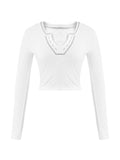 Long Sleeve Ribbed Crop Top- Outfit