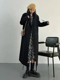 Coat Women Suit Collar Long British Style Long-Sleeved Outwear Ladies Autumn Loose Fried Street Casual