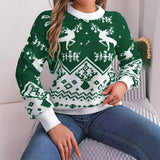 Shooting 2025 Autumn And Winter Leisure Deer Pattern Long-Sleeved Jacket Sweater Christmas Women's