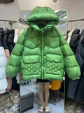 Hooded Parka Women's Winter Clothes 2023 New Short Bread Jacket CWhite Duck Down Coat Woman Large Size