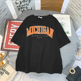 Summer Women Tshirts Casual USA Area Printed Tops Tee Female T Shirt Short Sleeve T Shirt Plus Size Streetwear T