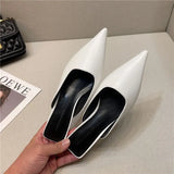 Spring New Temperament Show Thin Pointed Cat And Baotou Cool Slippers Women Wear Fine And Leisure Muller Half