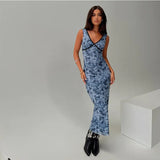 Zingj New Women's Fashion Retro Print Sexy Back Strap Slim Hip