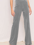 Yoga Fashion Casual Solid Color High Waist Elastic Pants Velvet Wide Leg Pants Women's Trousers Velvet Sweatpants