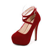2022 Striptease High Heel Shoes on Platform Casual Blue Black Red Women Stilettos Dance Evening Party Pumps Large
