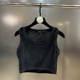 2022 Autumn Sleeveless Round Collar Vest Tank Top Hollow Out High Waist Long Pants Two Piece Set Women Tracksuits