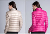 New Winter Women Down Jacket Ultra Light 90% White Duck Down Double Side Coats Short Design Slim Warm