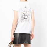 100% Cotton Guitar Vintage Pattern Tops Women Tees 2022 Summer New Style V Neck Short-sleeved T-shirt Pullover