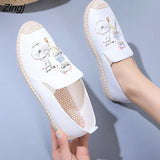 women's casual flat shoes ladies cute spring and summer slip on flat shoes women's canvas
