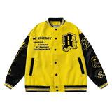 Letter Embroidered Jackets Coats Women's High Quality Woolen Fabric Leather Sleeve Baseball Uniform Couple Loose