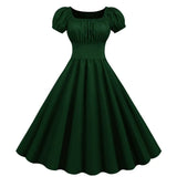 Summer Casual Dress Vintage Rockabilly 50's Women Jurken Party Swing Vestidos Black Red Pinup Short Audrey Hepburn